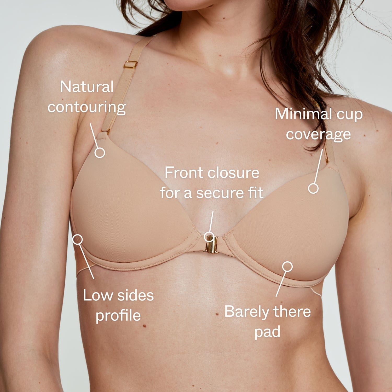 Demi Racerback T-Shirt Bra Ecru - Image 3